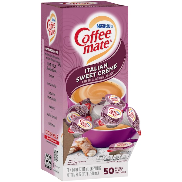 Nestle Italian Sweet Creme Single Serve Liquid Creamer .375 oz. Cup, PK200 - 00050000846528