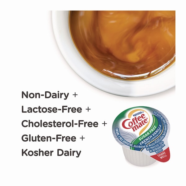 Coffee Mate Liquid Coffee Creamer, Sugar Free French Vanilla, 0.38 oz Mini Cups, 200PK - 12183747