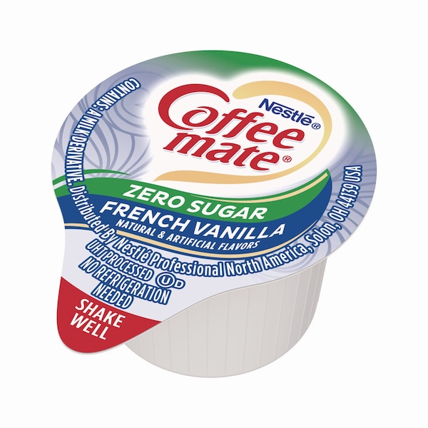 Coffee Mate Liquid Coffee Creamer, Sugar Free French Vanilla, 0.38 oz Mini Cups, 200PK - 12183747
