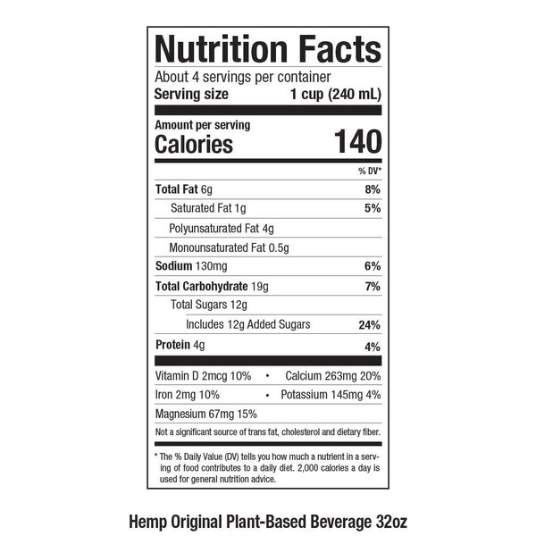 Pacific Foods Pacific Foods Original Hemp Milk 32 fl. oz. Carton, PK12 - 06600