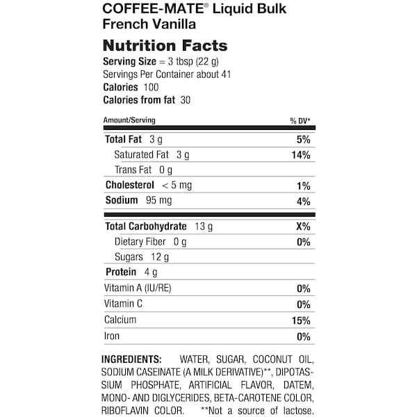 Coffee Mate Coffee-Mate French Vanilla Liquid Creamer 1.5 gal., PK3 - 00050000411221