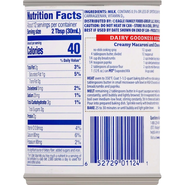 Pet Milk Evaporated Milk 12 fl. oz., PK24 - 5150001124