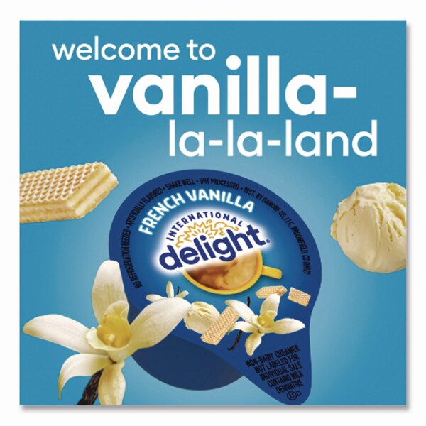 International Delight Flavored Liquid Non-Dairy Coffee Creamer, French Vanilla, 0.44 oz Mini Cups, 24PK - WWI100681