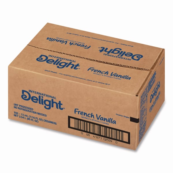 International Delight Flavored Liquid Non-Dairy Coffee Creamer, French Vanilla, 0.44 oz Mini Cups, 192PK - WWI101521