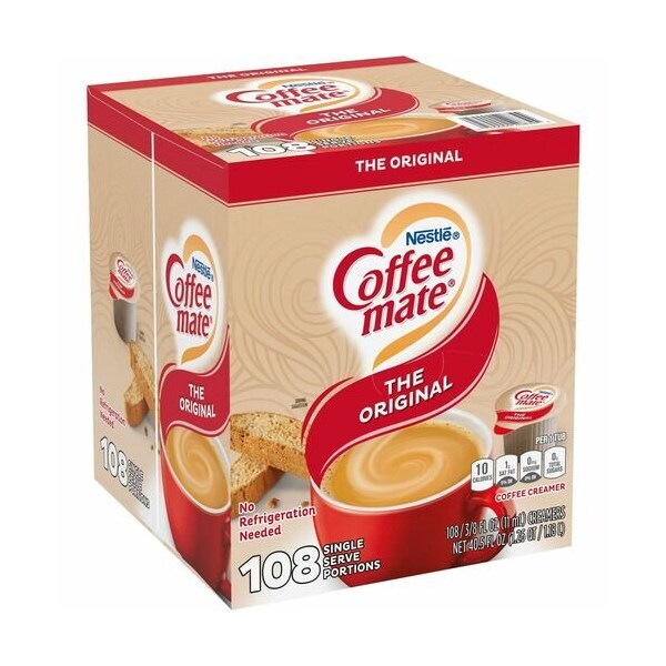 Nestle Coffee Creamers, Liquid, 0.38oz Singles, 10 Original, 108PK - NES40834