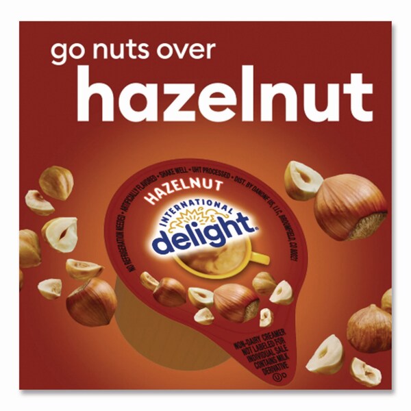 International Delight Flavored Liquid Non-Dairy Coffee Creamer, Hazelnut, 0.44 oz Mini Cups, 192PK - WWI101522