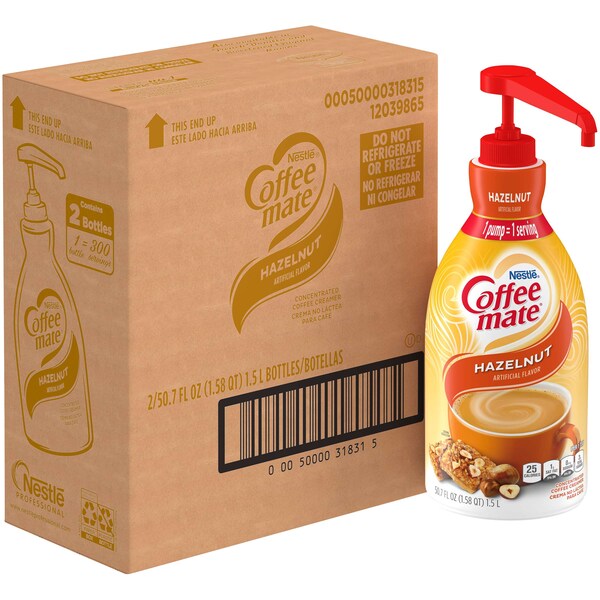 Coffee Mate Coffee-Mate Hazelnut Pump Concentrate Liquid Creamer 50.7 oz., PK2 - 00050000318315