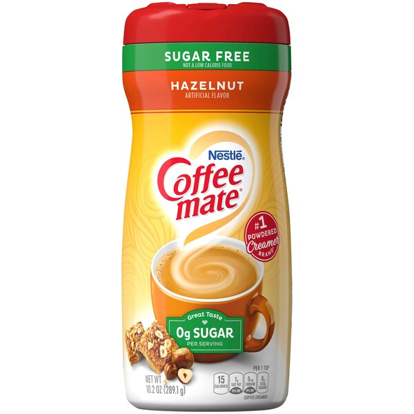Coffee Mate Coffee-Mate Sugar Free Hazelnut Powder Creamer 10.2 oz. Canister, PK6 - 00050000327980