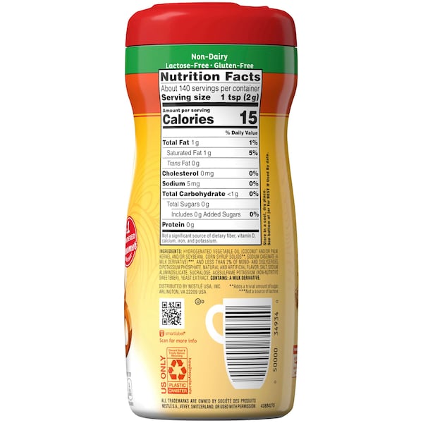 Coffee Mate Coffee-Mate Sugar Free Hazelnut Powder Creamer 10.2 oz. Canister, PK6 - 00050000327980