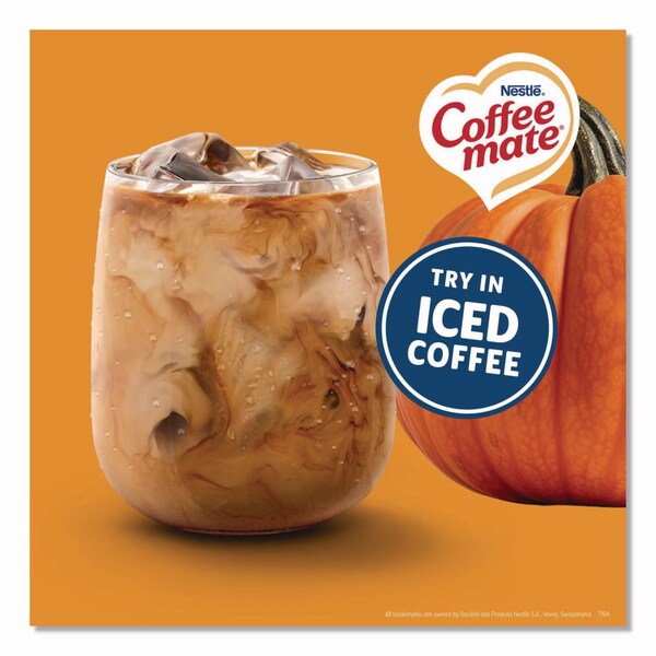Coffee Mate Liquid Coffee Creamer, Pumpkin Spice, 0.38 oz Mini Cups, 200PK - 12270602