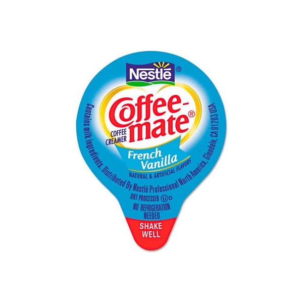 Nestle Coffee mate Non-Dairy Liquid Creamer Mini Cups, French Vanilla, 0.375 oz., 180/Box - NES35070