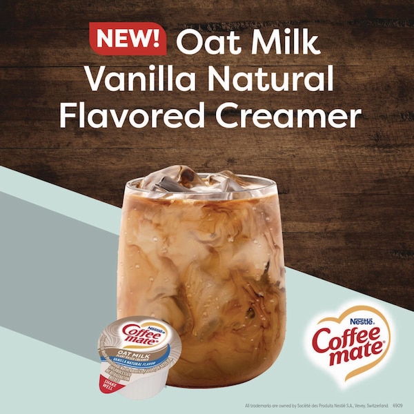 Coffee Mate Plant-Based Oat Milk Liquid Creamers, Natural Vanilla, 0.38 oz Mini Cups, 50PK - 12536842