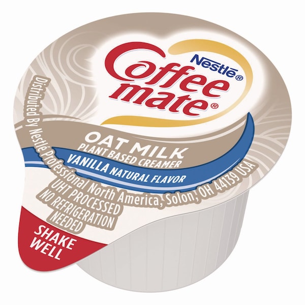 Coffee Mate Plant-Based Oat Milk Liquid Creamers, Natural Vanilla, 0.38 oz Mini Cups, 50PK - 12536842