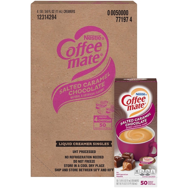 Nestle Salted Caramel Chocolate Single Serve Liquid Creamer .375 oz., PK200 - 00050000771974U