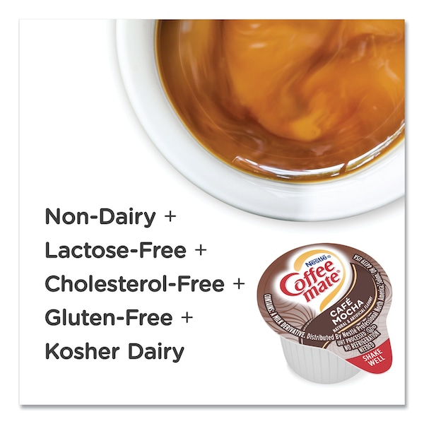 Coffee Mate Liquid Coffee Creamer, Cafe Mocha, 0.38 oz Mini Cups, PK200 - 35115CT