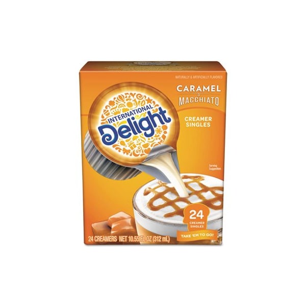 Dean Foods Internatnl, Flavored Liquid Non-Dairy Coffee Creamer, Caramel Macchiato, Mini Cups, 24/box - 101766