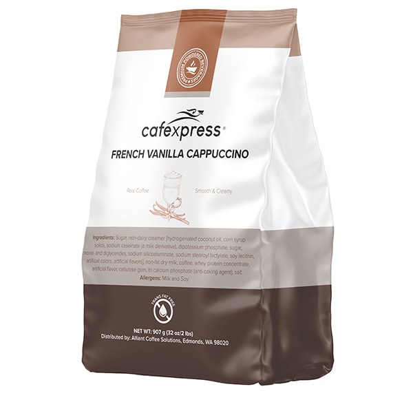 Cafexpress French Vanilla Cappuccino Powder, 2 Lb Bags, PK6 PK - 014265