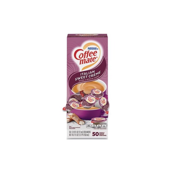 Nestle Coffeemate, LIQUID COFFEE CREAMER, ITALIAN SWEET CREME, 0.38 OZ MINI CUPS, 50PK - 84652