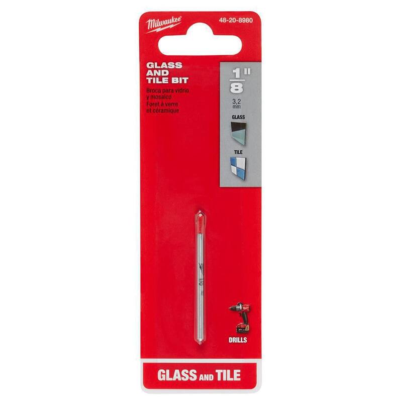 Broca de vidrio y azulejo con punta de carburo de 1/8 de pulgada Milwaukee - 48-20-8980