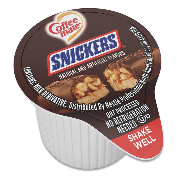 Coffee Mate Liquid Coffee Creamer, Snickers, 0.38oz Mini Cups, PK200 - 61425