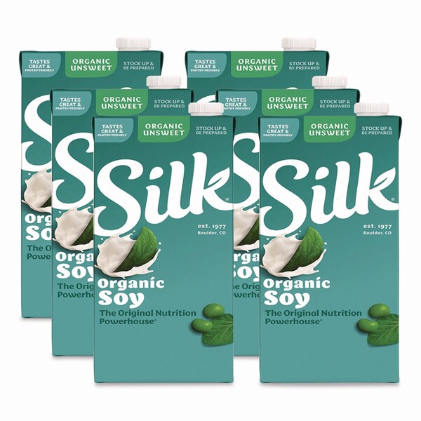 Silk Soymilk, Unsweetened Original, 32 oz, 6PK - WWI00106
