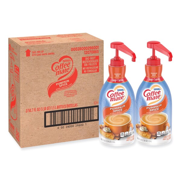 Coffee Mate Liquid Coffee Creamer, Pumpkin Spice, 1.5 L Pump Bottle, 2PK - 12308725