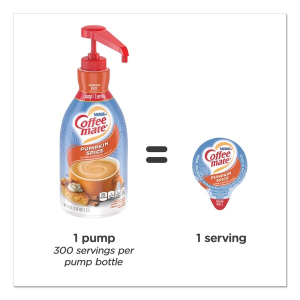 Coffee Mate Liquid Coffee Creamer, Pumpkin Spice, 1.5 L Pump Bottle, 2PK - 12308725