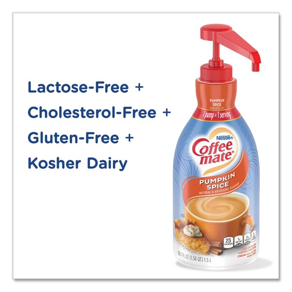 Coffee Mate Liquid Coffee Creamer, Pumpkin Spice, 1.5 L Pump Bottle, 2PK - 12308725