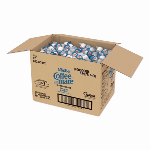 Coffee Mate Liquid Coffee Creamer, French Vanilla, 0.38 oz Mini Cups, 360PK - NES48978