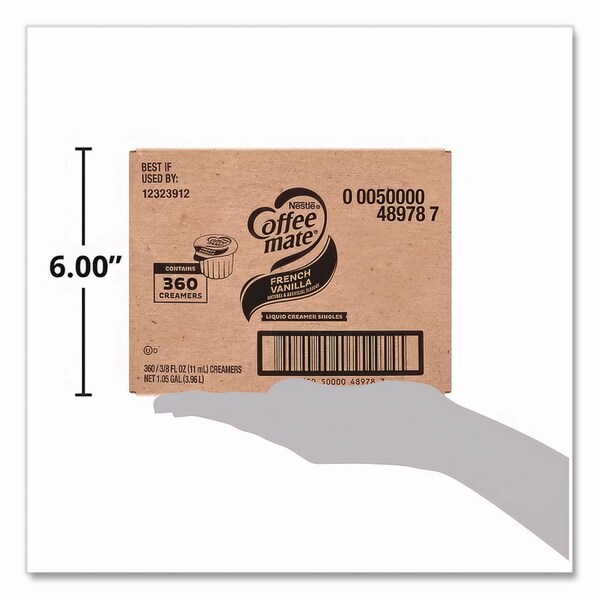 Coffee Mate Liquid Coffee Creamer, French Vanilla, 0.38 oz Mini Cups, 360PK - NES48978