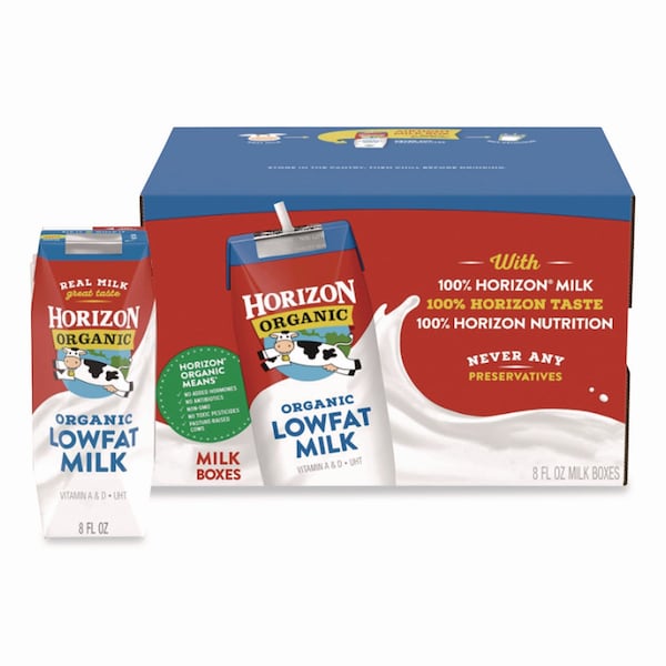 Horizon Organic Low Fat Milk, 1% Plain, 8 oz, 18PK - 061223