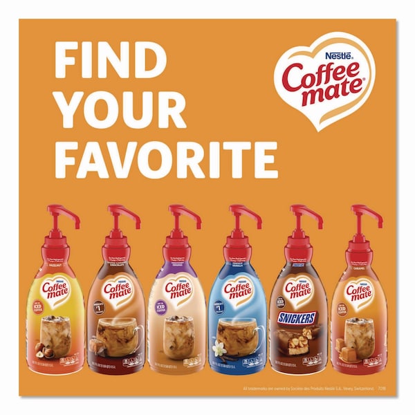 Coffee Mate Liquid Creamer Pump Bottle, Caramel, 50.7 oz Pump Bottle, 2PK - NES73358CT
