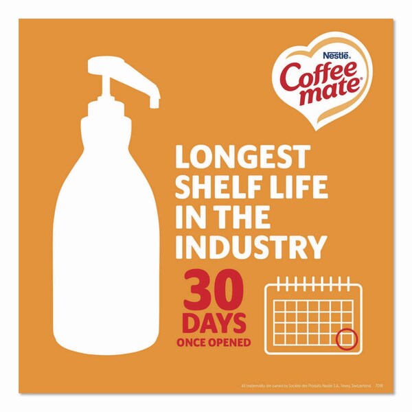 Coffee Mate Liquid Creamer Pump Bottle, Caramel, 50.7 oz Pump Bottle, 2PK - NES73358CT