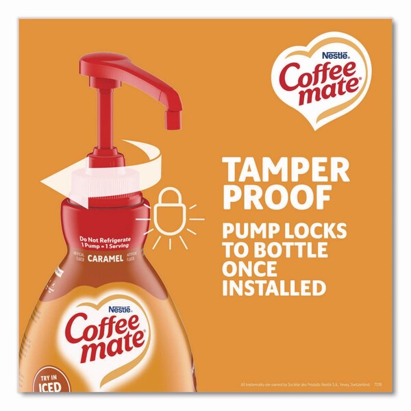 Coffee Mate Liquid Creamer Pump Bottle, Caramel, 50.7 oz Pump Bottle, 2PK - NES73358CT