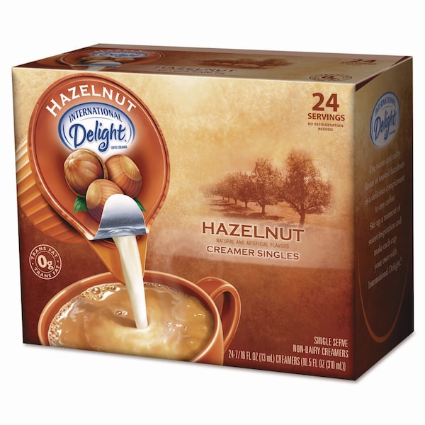 International Delight Coffee Creamer, Hazelnut, 0.44 oz Mini Cups, 24PK - WWI100680