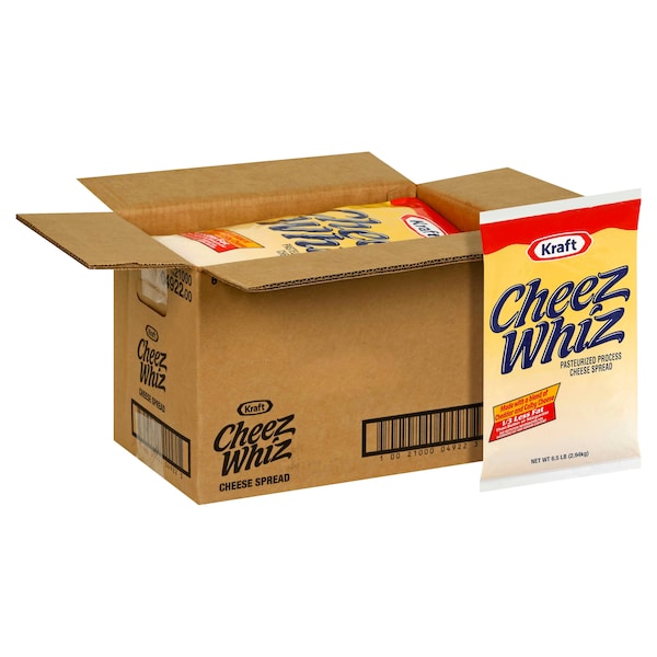 Cheez Whiz Cheez Whiz Processed Pouch Cheeze Whiz Spread 6.5lbs, PK6 - 10021000049223