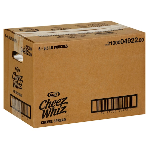 Cheez Whiz Cheez Whiz Processed Pouch Cheeze Whiz Spread 6.5lbs, PK6 - 10021000049223