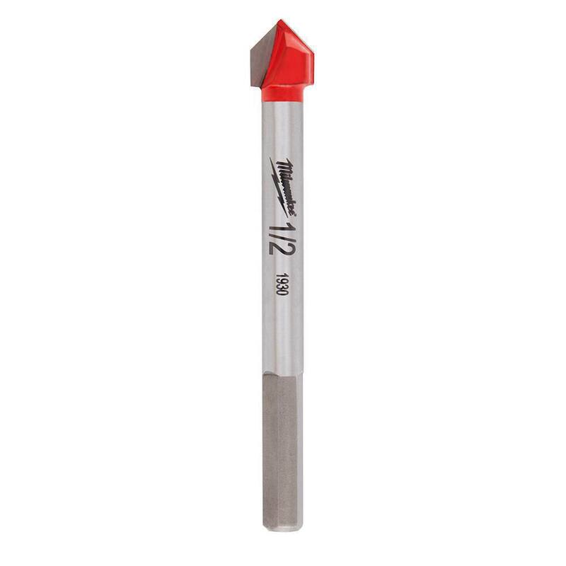 Broca de vidrio y azulejo con punta de carburo de 1/2 pulgadas de Milwaukee - 48-20-8985