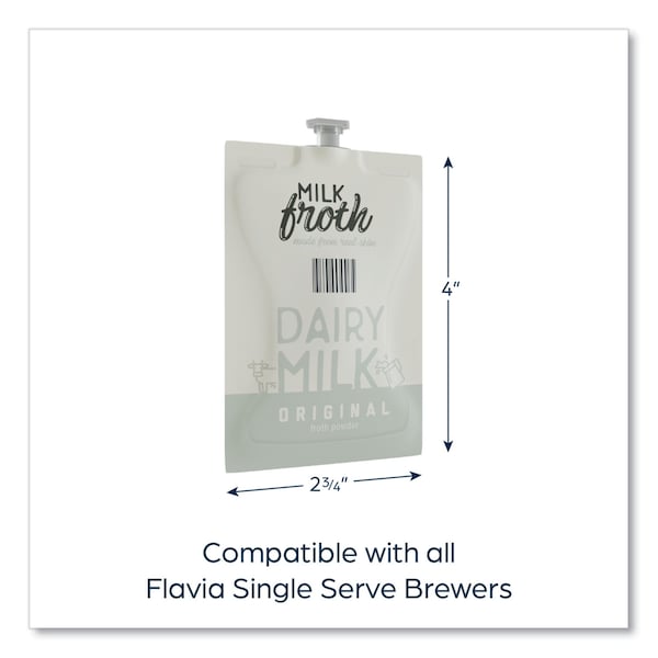 Flavia Dairy Milk Froth Powder Freshpack, Original, 0.46 oz Pouch, 72PK - 48002