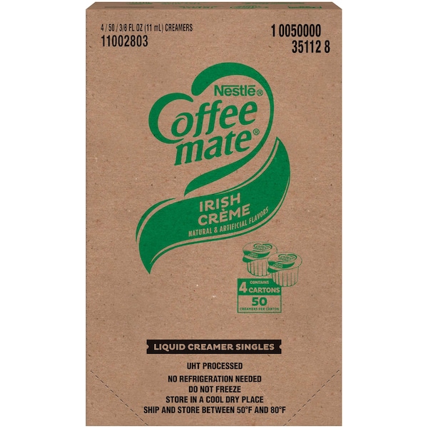 Coffee Mate Coffee-Mate Irish Crme Single Serve Liquid Creamer .375 oz. Cup, PK200 - 10050000351128
