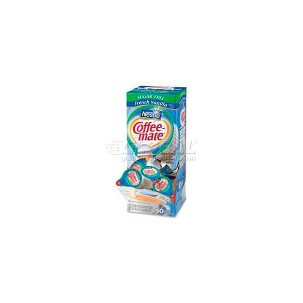 Nestle Coffee-Mate Non-Dairy Liquid Creamer Single, Sugar Free Fr Vanilla, 0.375 oz., 50/Box - NES91757