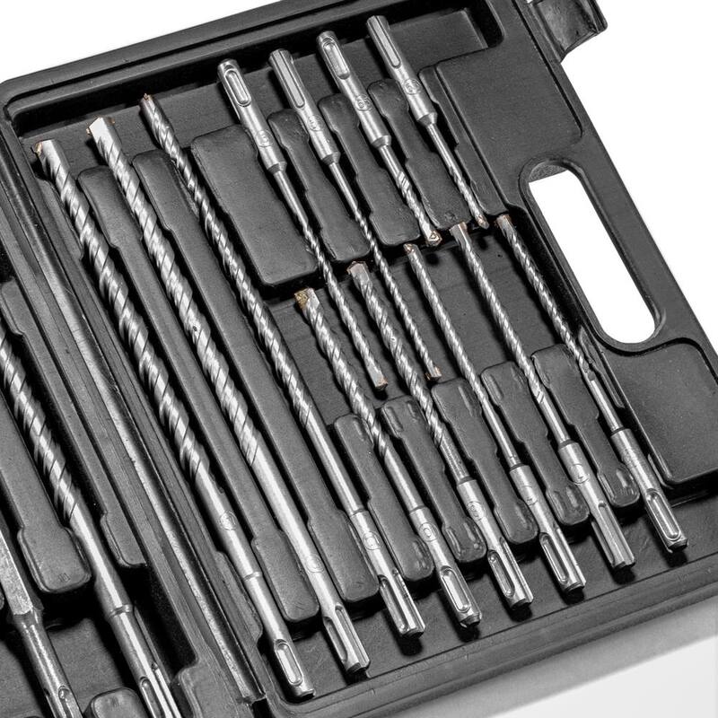 Set de brocas métricas y martillo rotativo de acero XtremepowerUS SDS-Plus (17 piezas) - 32605-XP1