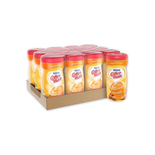 Nestle Coffee mate Non-Dairy Powdered Creamer, Hazelnut, 15 oz Canister, 12/Carton - 12345