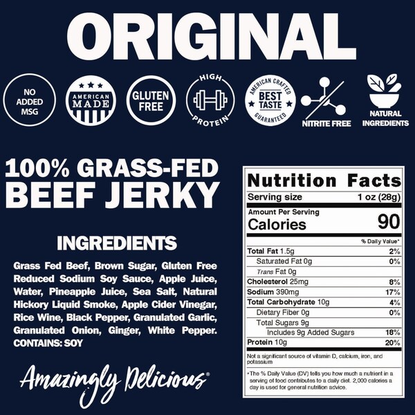 Field Trip Beef Jerky, Original, 1 oz Bag, 12PK - FLD00503