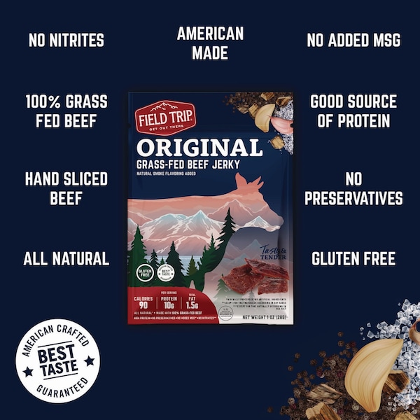 Field Trip Beef Jerky, Original, 1 oz Bag, 12PK - FLD00503