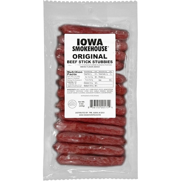 Iowa Smokehouse STICK BEEF STUBBIES ORIG 8OZ - IS-8BSTO