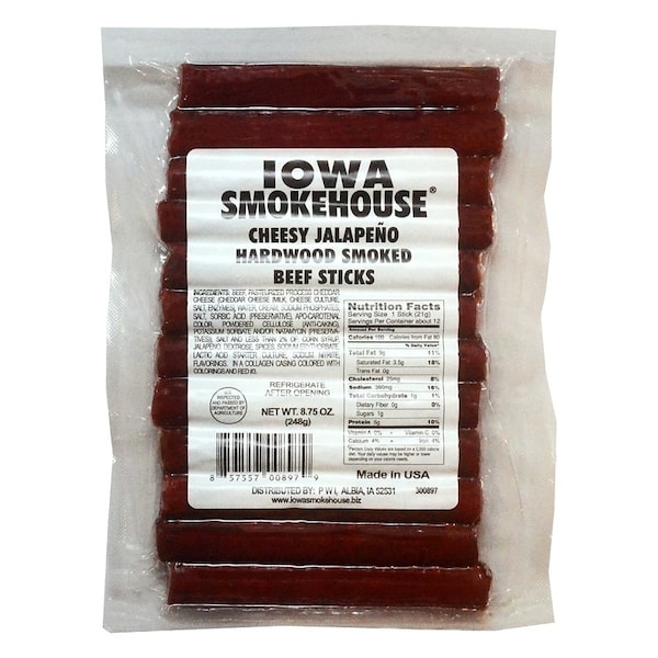 Iowa Smokehouse STICK BEEF HS CHSY JALP 8.75OZ - IS-HSCSP