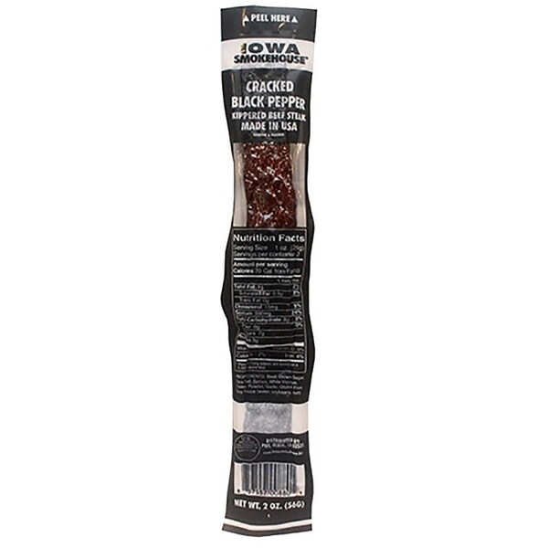 Iowa Smokehouse STICK BEEF KPRD BLK PEPPER 2OZ - IS-2KBP