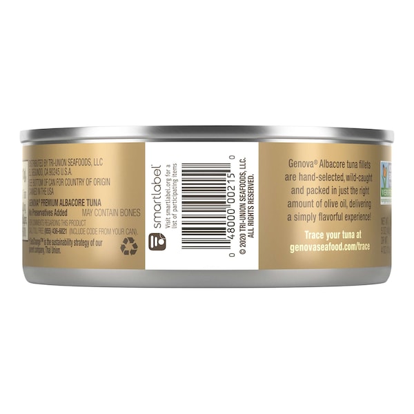 Genova Genova Solid Albacore Tuna In Olive Oil 5 oz., PK12 - 10048000002157