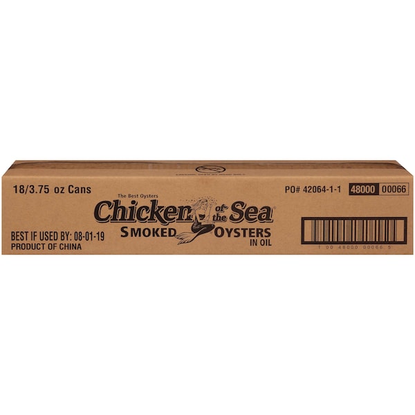 Chicken Of The Sea Chicken Of The Sea Smoked Oysters In Oil 3.75 oz., PK18 - 10048000000665